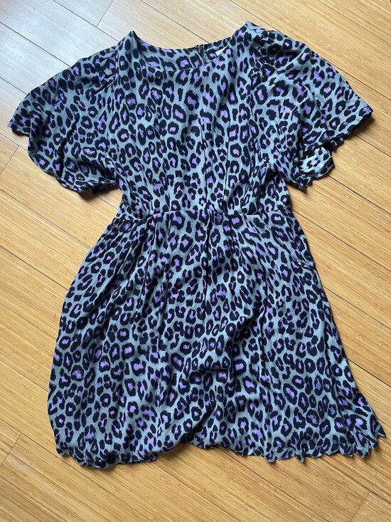 Stella McCartney Dresses & Skirts - STELLA MCCARTNEY Grey and Purple Leopard / Cheetah Mini Dress